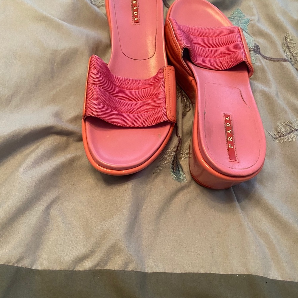 Pink Prada Platform Sandals - Picture 3 of 5